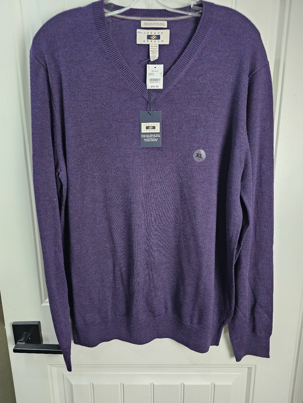 NWT Joseph Abboud Purple Merino Wool Sweater XL